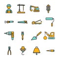 Construction sing symbol- vector icon set Royalty Free Stock Photo