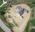 Construction site aerial photo