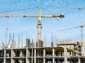 Construction site with apartment building under construction Royalty Free Stock Photo