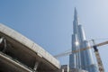 Construction site area of a big multistorey building near Burj Khalifa tower