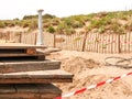 Construction site on the beach.