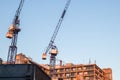 Construction site behind a Hospital Royalty Free Stock Photo