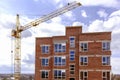 Construction site of a brick high-rise building Royalty Free Stock Photo