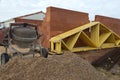 Construction site of a brick house Royalty Free Stock Photo