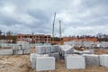 Construction site of a brick house Royalty Free Stock Photo