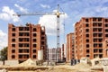 Construction Site of Brick Houses. High rise buildings under Construction Royalty Free Stock Photo