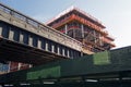A construction site and a bridge in the city of New York Royalty Free Stock Photo
