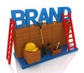 Construction site building brand text idea concept