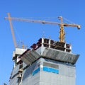 Construction site building industry with machinery crane Royalty Free Stock Photo