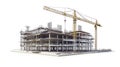 Construction Site with Crane and Building Under Development Royalty Free Stock Photo