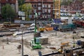 Construction site of the bus station.October 6, Opole, Poland.