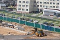 Construction site in the city. Building new dwelling apartments Royalty Free Stock Photo