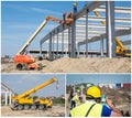 Construction site collage Royalty Free Stock Photo