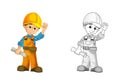Construction site - coloring page with preview Royalty Free Stock Photo