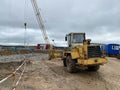 Construction Site, construction machinery, bulldozer, excavation, factory Royalty Free Stock Photo