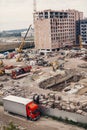 Construction Site, construction machinery, bulldozer, excavation Royalty Free Stock Photo