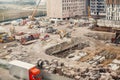 Construction Site, construction machinery, bulldozer, excavation Royalty Free Stock Photo