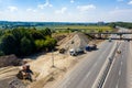 Construction site. Construction of a plant for the production of asphalt. Royalty Free Stock Photo