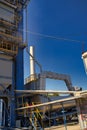 Construction site. Construction of a plant for the production of asphalt. Selective focus. Closeup. Royalty Free Stock Photo