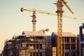 Construction site with crane and building Royalty Free Stock Photo