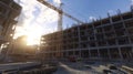 Construction Site with Crane and Buildings Under Development Royalty Free Stock Photo