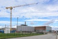 Construction site with crane at the interim storage facility of the former nuclear power plant in Lubmin near Greifswald in