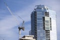 Construction site with crane and scaffolding in Toronto, Canada Royalty Free Stock Photo