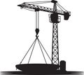 Construction Site Crane Silhouette Construction Industrial Lifting Object Illustration Royalty Free Stock Photo
