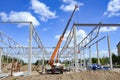 Construction site cranes and heavy machinery Royalty Free Stock Photo