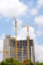 Construction site with cranes