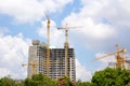 Construction site with cranes