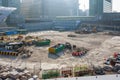 Construction site of Crossrail Place in Canary Wharf