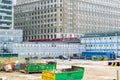 Construction site of Crossrail Place in Canary Wharf