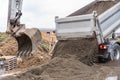 Construction site - dredging and trucks