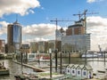 Construction site of the Elbphilharmonie in the port of Hamburg Royalty Free Stock Photo