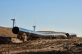 Construction site of the European natural gas pipeline EUGAL near Wrangelsburg (Germany) on 16.02.2019, this pipeline begins in