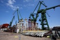 Construction site in Gdansk shipyard