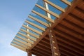 Construction site: glued laminated timber Royalty Free Stock Photo