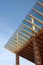 Construction site: glued laminated timber Royalty Free Stock Photo