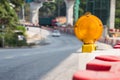 Construction site hazard warning light Royalty Free Stock Photo