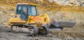 Construction Site with heavy excavating machinery Royalty Free Stock Photo