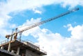 Construction site with a high crane Royalty Free Stock Photo