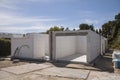 Construction site of a house. Unfinished house made of aerated concrete blocks. Royalty Free Stock Photo