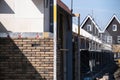 Construction site, in the foreground, the cavity wall insulation Royalty Free Stock Photo