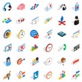 Construction site icons set, isometric style