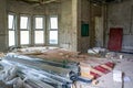 The construction site of the interior decoration of the commercial pavement office Royalty Free Stock Photo