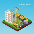 Construction Site Isometric Concept