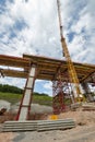 Construction site of a motorway bridge Royalty Free Stock Photo