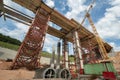 Construction site of a motorway bridge Royalty Free Stock Photo