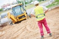 Construction site manager worker portrait